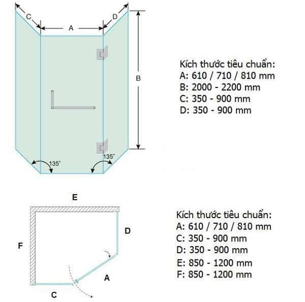 Báo Giá Lắp Đặt Vách Kính Nhà Tắm 135 Độ Theo Kích Thước Ưu Cầu